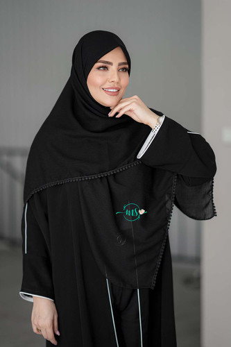 روسری مشکی کریشه درختی حاشیه عدسی